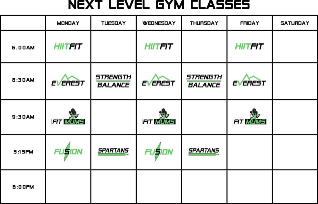 CLASSES Next Level Gym